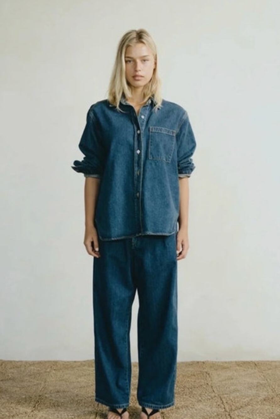 OZMA Sz 1x Blue Denim Field Pant Jeans Cotton Tencel